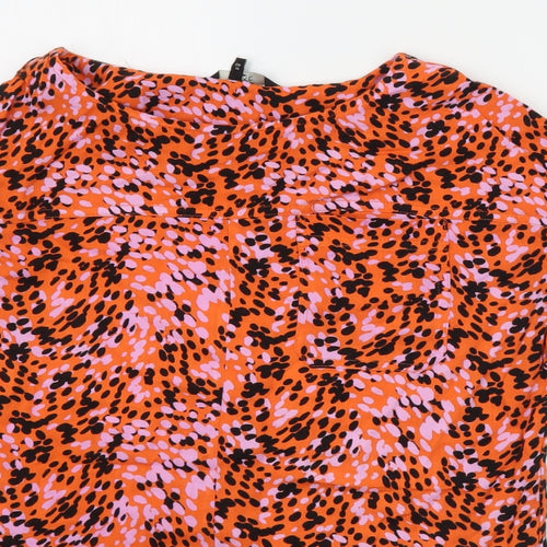 NEXT Womens Orange Geometric  Basic T-Shirt Size 6
