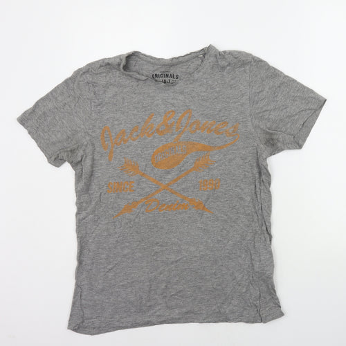 JACK AND JONES Mens Grey    T-Shirt Size M