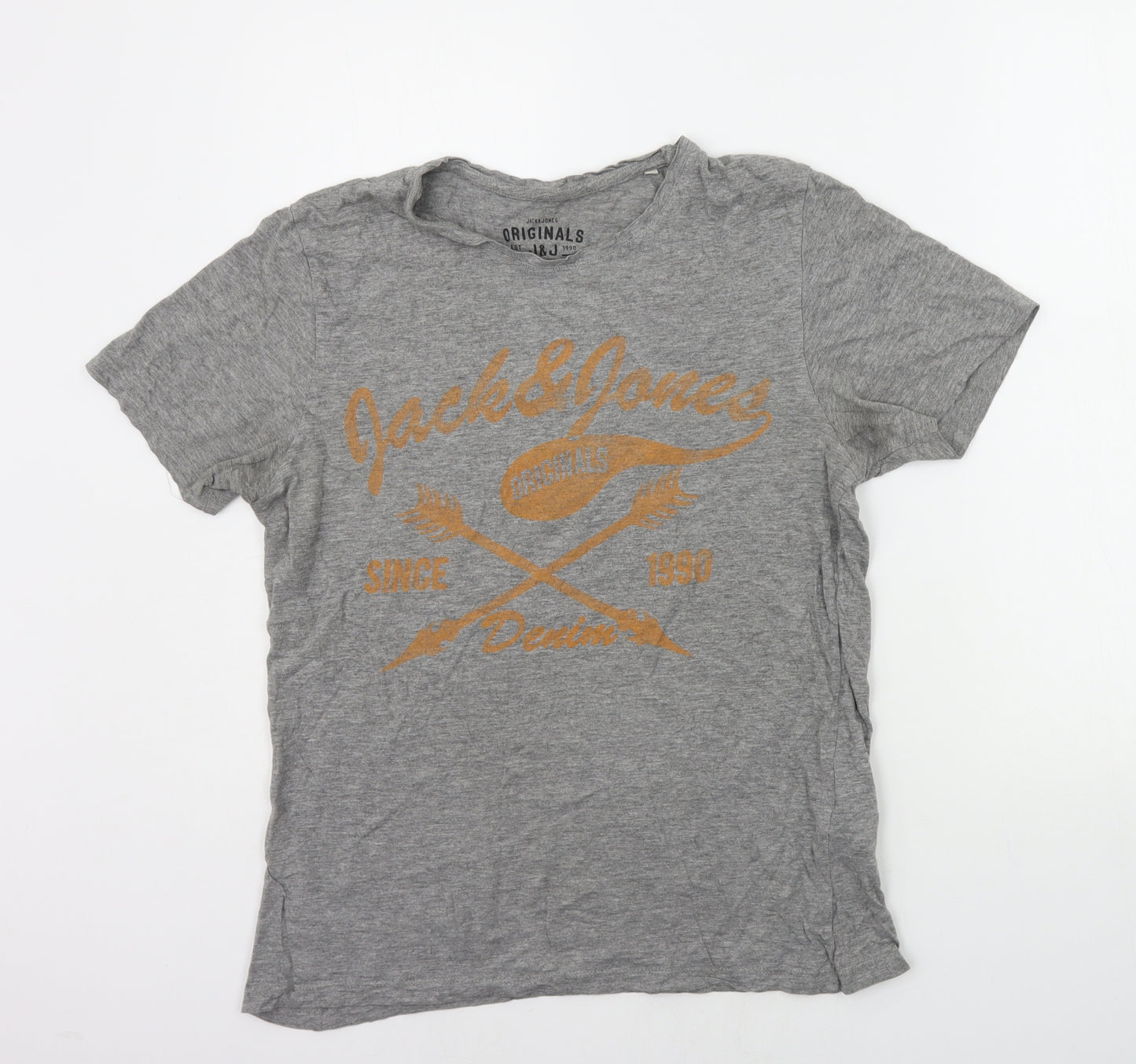 JACK AND JONES Mens Grey    T-Shirt Size M