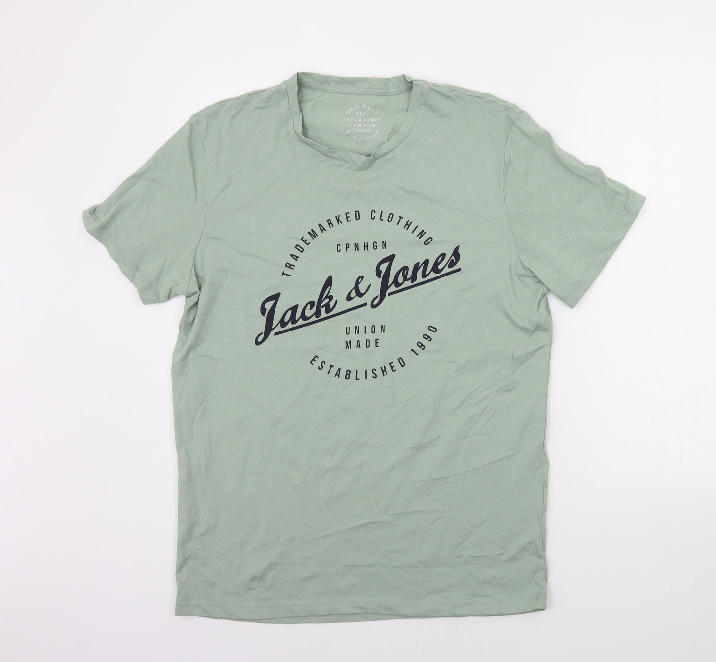 JACK AND JONES Mens Green    T-Shirt Size M