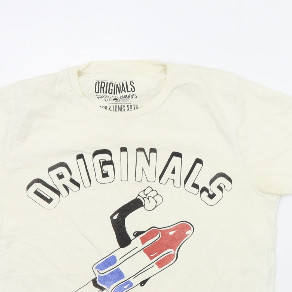 JACK AND JONES Mens Yellow    T-Shirt Size M