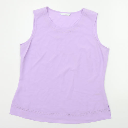 AMARANTO Womens Purple   Basic T-Shirt Size 16