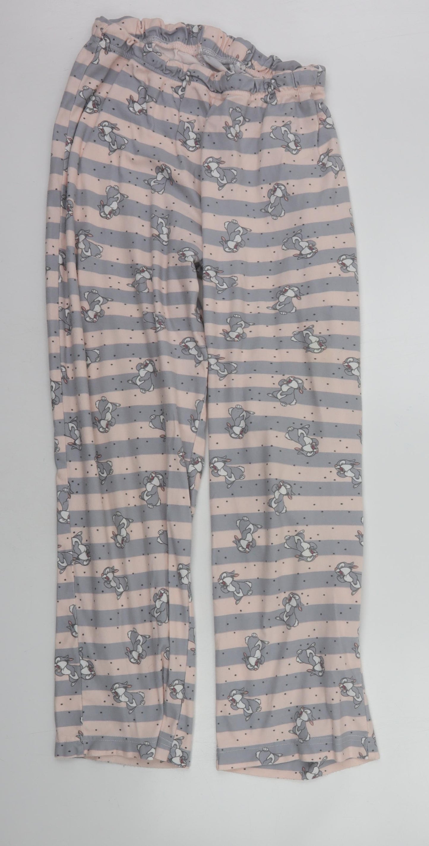 Primark Womens Pink Striped  Top Pyjama Pants Size M  - DISNEY