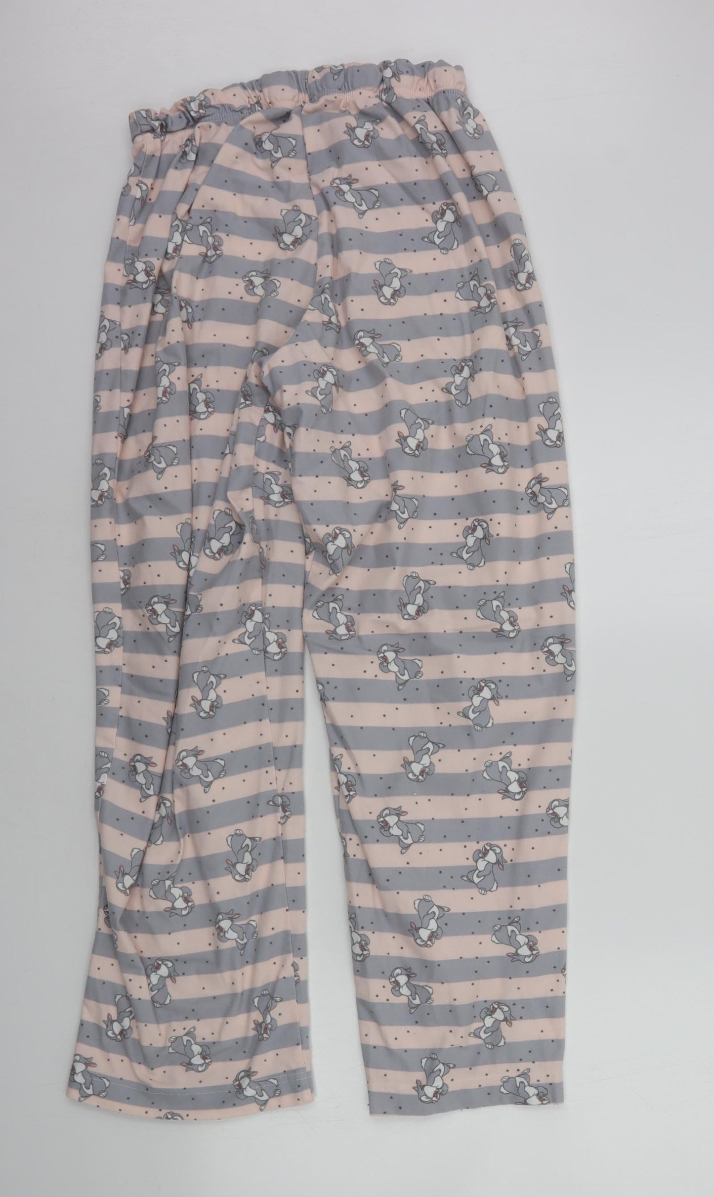 Primark Womens Pink Striped  Top Pyjama Pants Size M  - DISNEY
