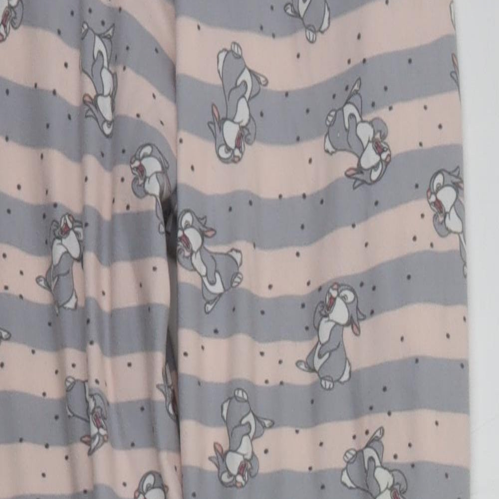 Primark Womens Pink Striped  Top Pyjama Pants Size M  - DISNEY