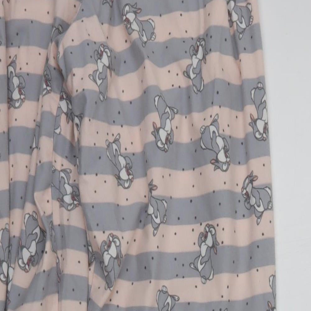 Primark Womens Pink Striped  Top Pyjama Pants Size M  - DISNEY