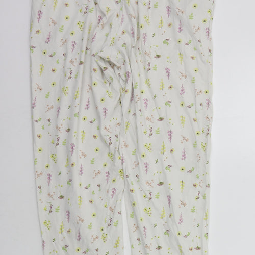 George Womens White Floral  Top Pyjama Pants Size 12