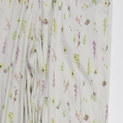 George Womens White Floral  Top Pyjama Pants Size 12