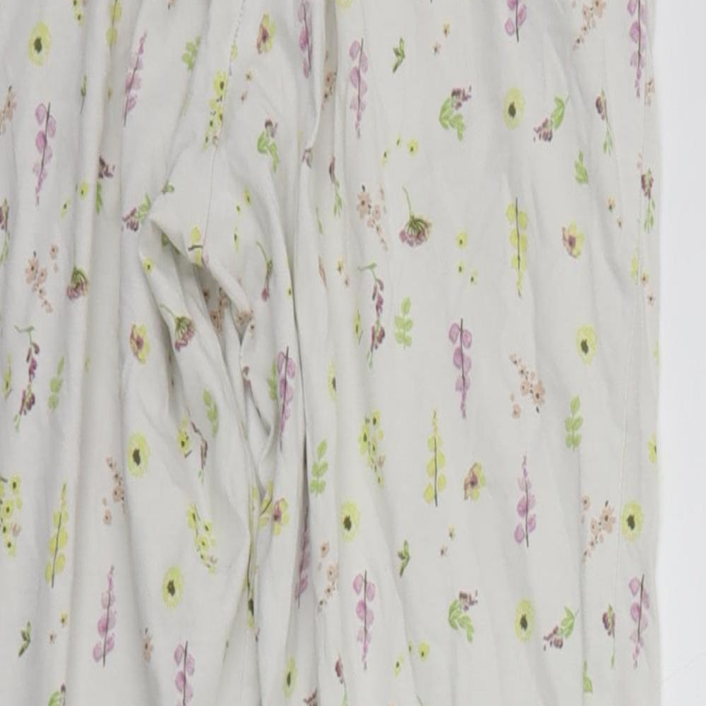 George Womens White Floral  Top Pyjama Pants Size 12