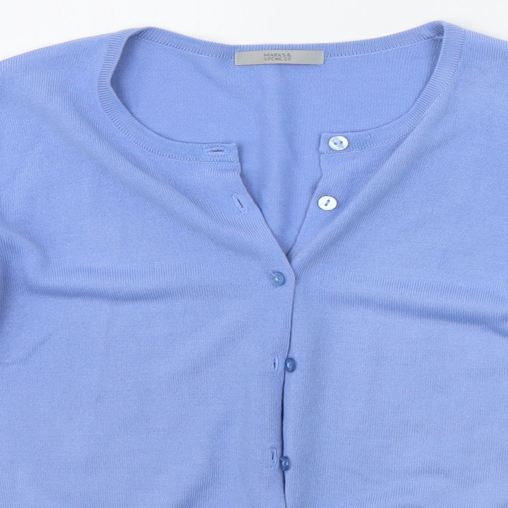 Marks and Spencer Womens Blue   Cardigan Jumper Size 16
