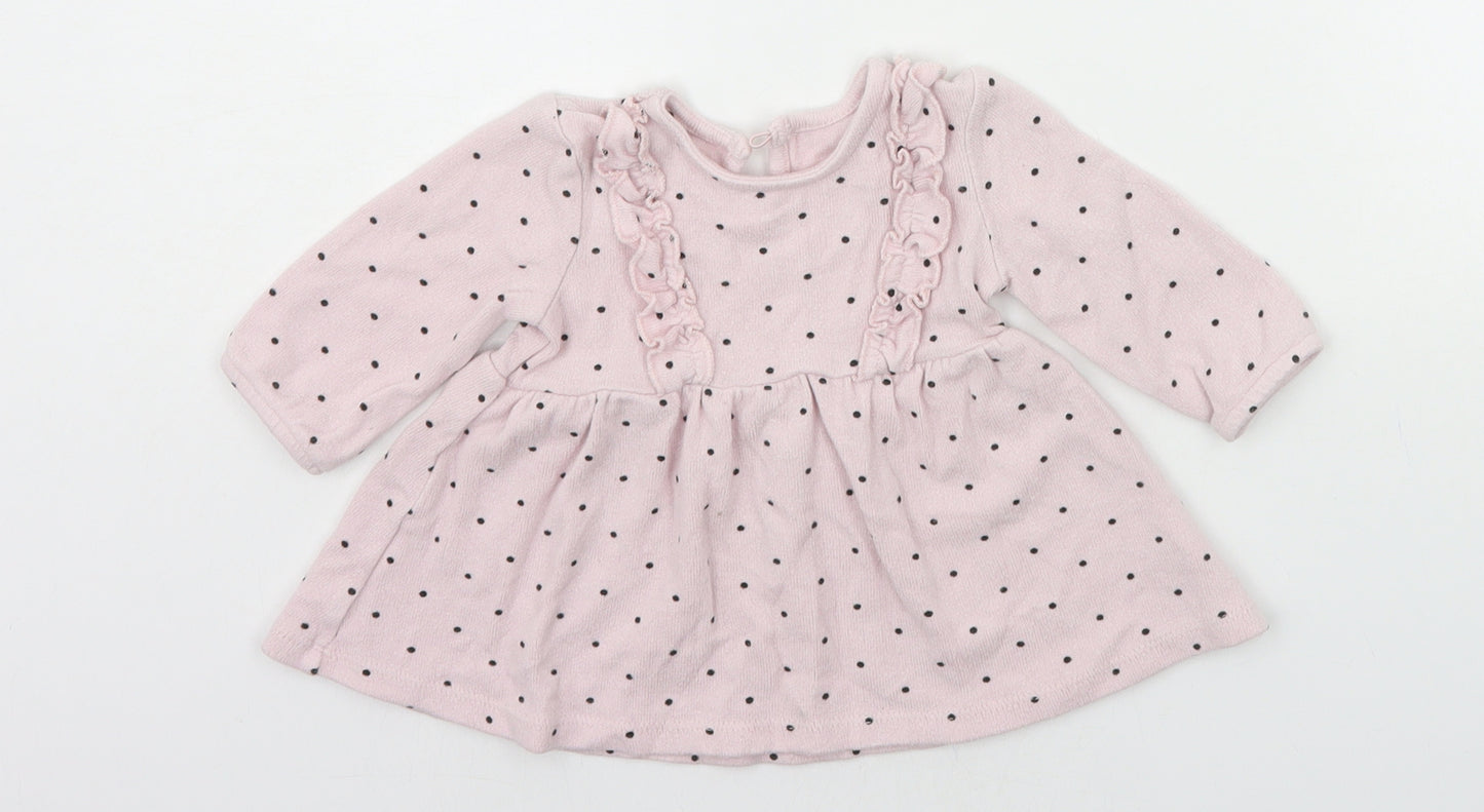 Matalan Baby Pink Polka Dot  Jumper Dress  Size 0-3 Months