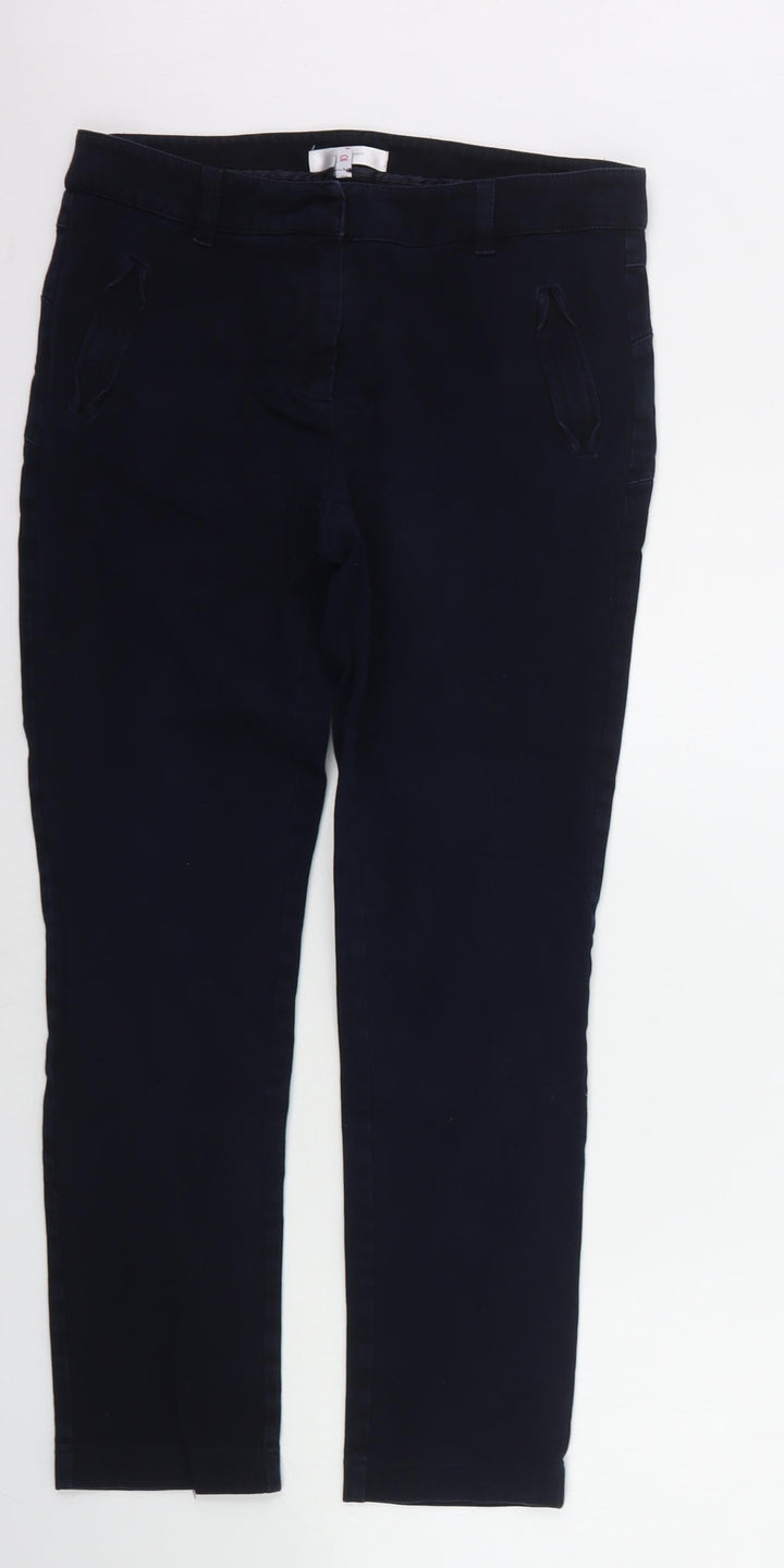 JASPER CORAN Womens Blue Houndstooth Straight Jeans Size 10 L24 in