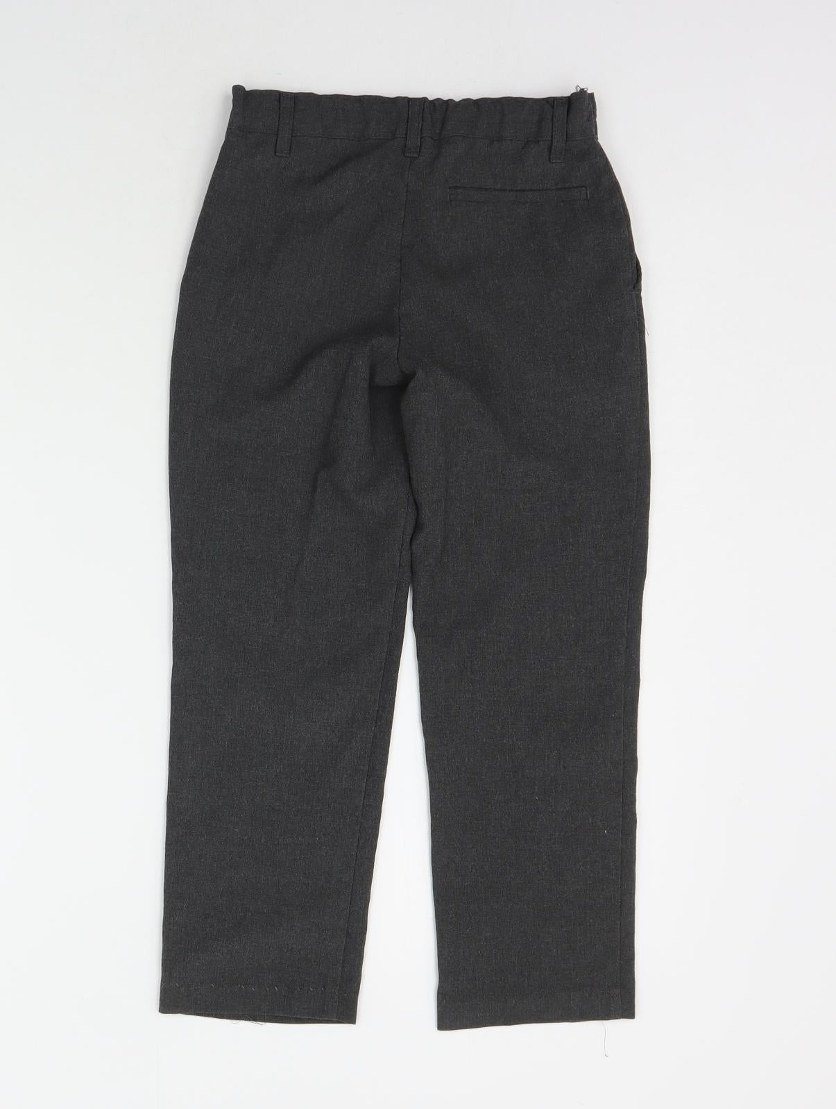 Marks and Spencer Girls Grey Ikat  Chino Trousers Size 6-7 Years