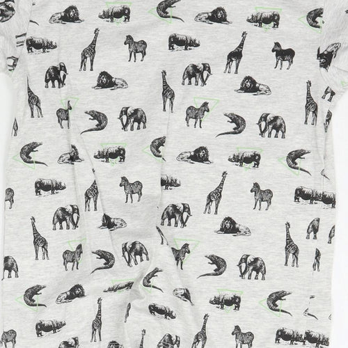 Primark Boys Grey Geometric  Basic T-Shirt Size 6-7 Years  - Animals