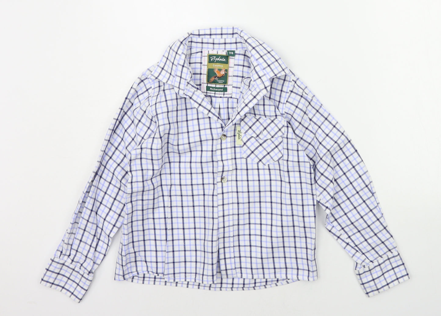 Rydale Boys Black Check  Basic Button-Up Size 7-8 Years