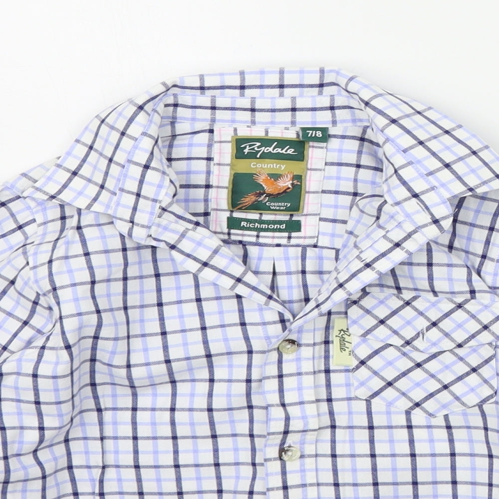 Rydale Boys Black Check  Basic Button-Up Size 7-8 Years