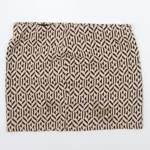 Atmosphere Womens Beige Geometric  A-Line Skirt Size 16
