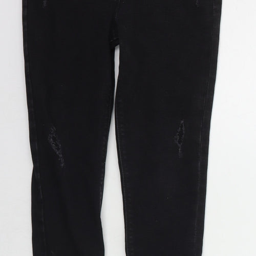 Matalan Girls Black   Skinny Jeans Size 9 Years - DISTRESSED