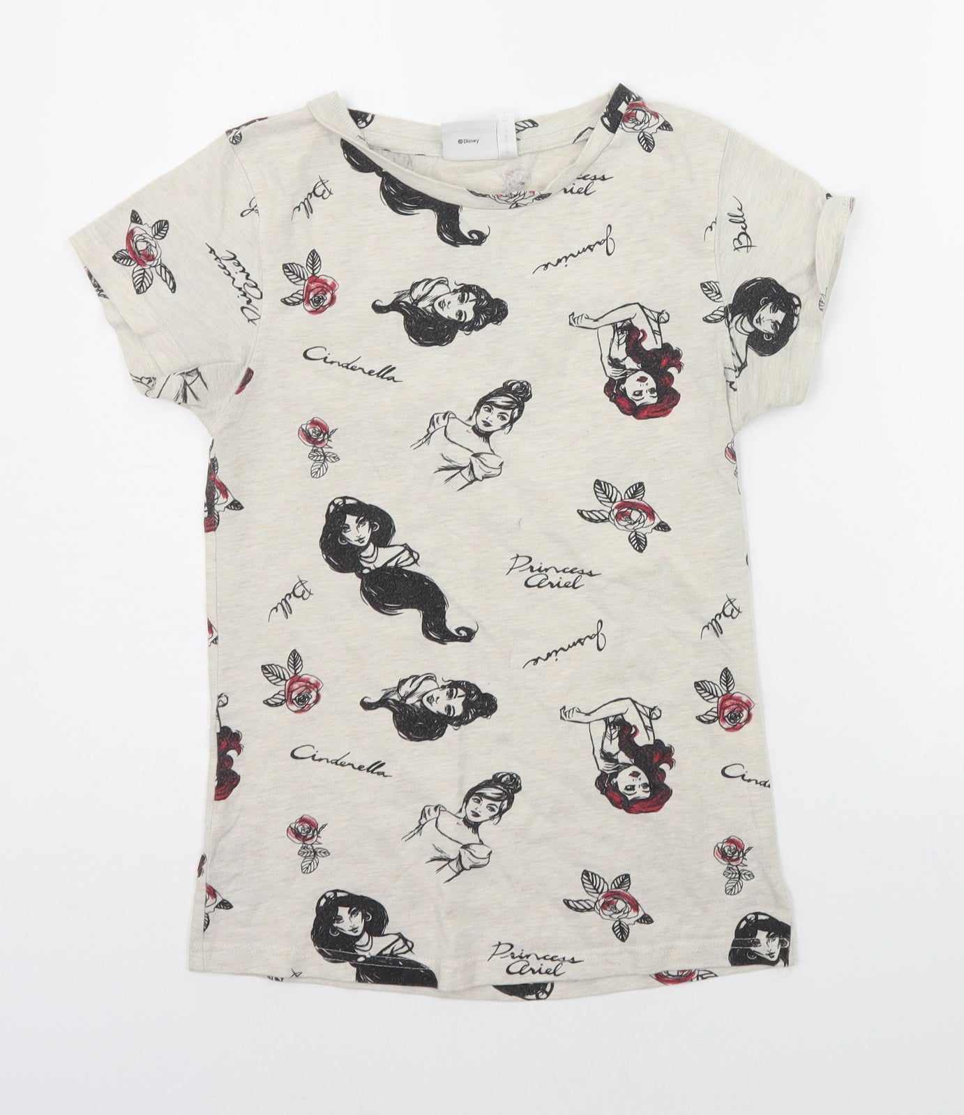 Disney Womens Beige   Basic T-Shirt Size 8  - slight bobble