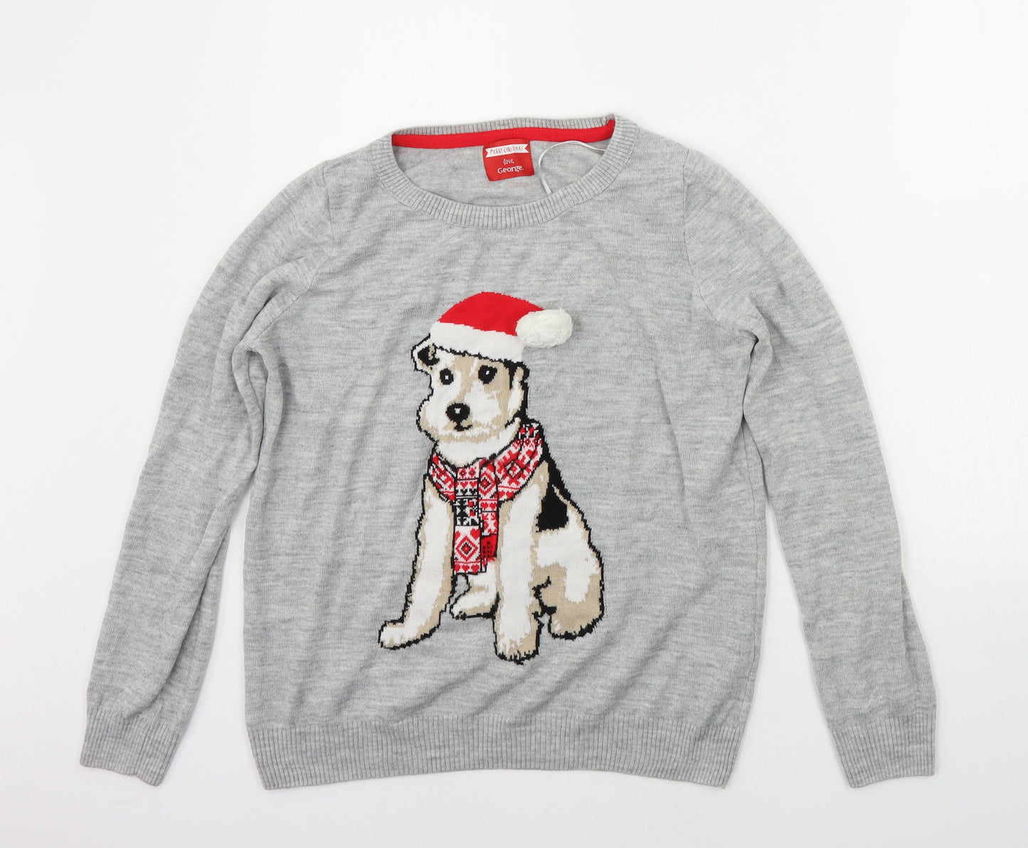 George Womens Grey   Pullover Jumper Size 12  - Christmas