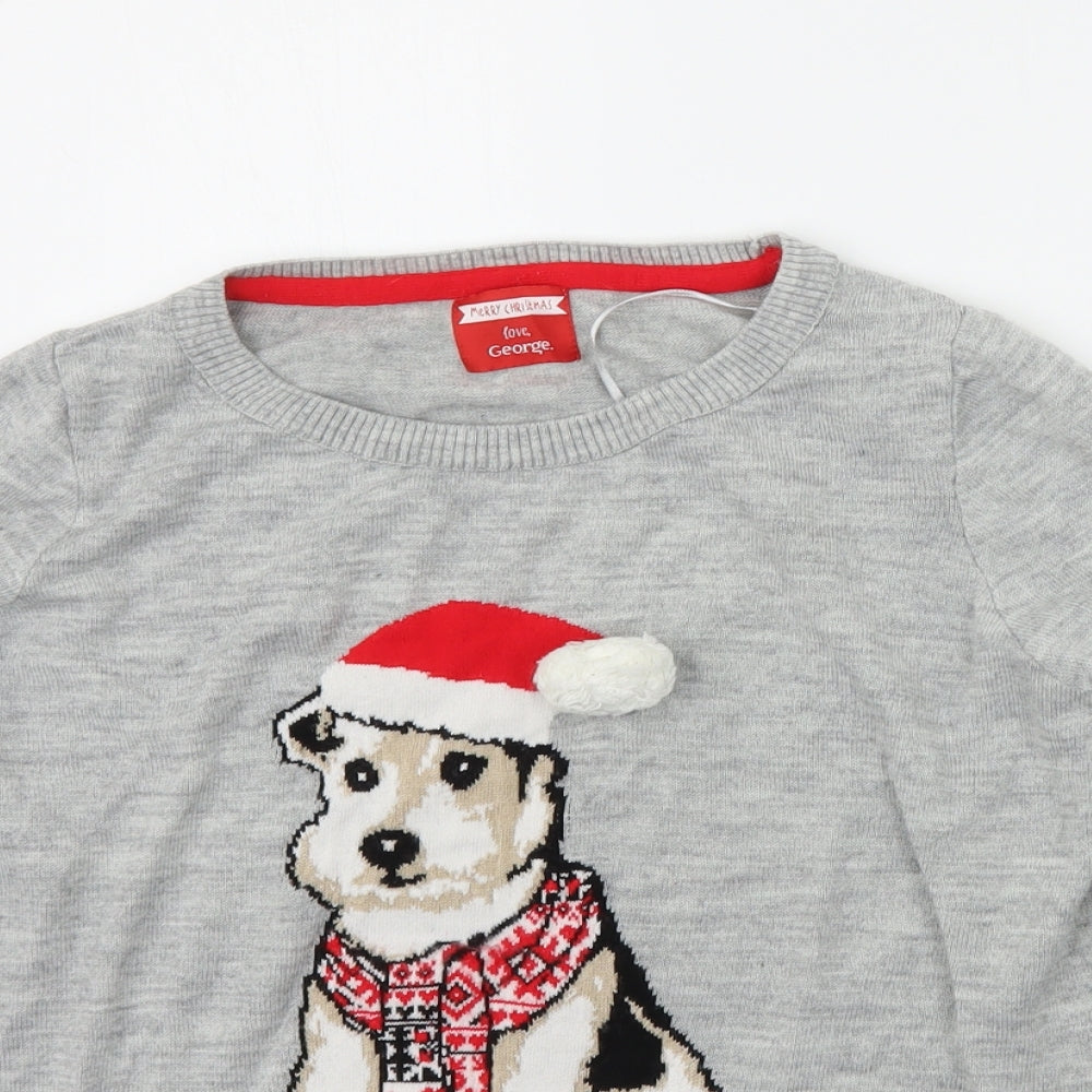 George Womens Grey   Pullover Jumper Size 12  - Christmas