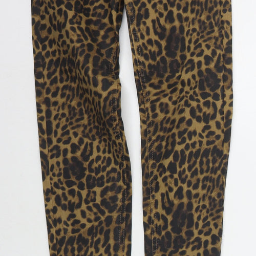 H&M Womens Orange Animal Print  Trousers  Size 6 L30 in