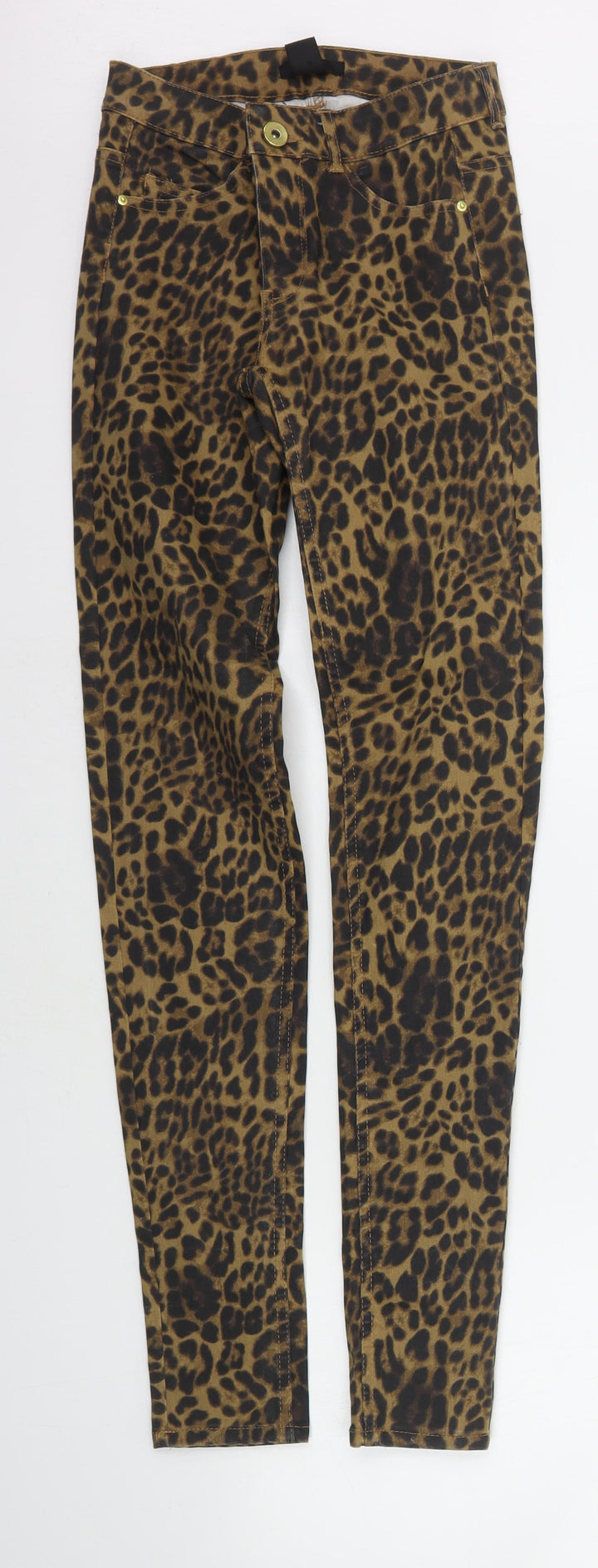H&M Womens Orange Animal Print  Trousers  Size 6 L30 in