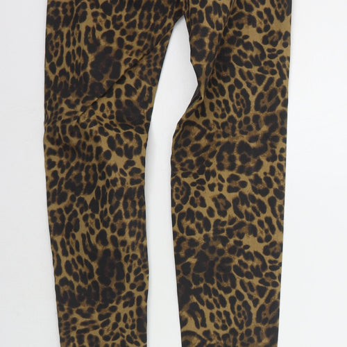 H&M Womens Orange Animal Print  Trousers  Size 6 L30 in
