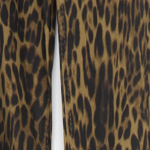 H&M Womens Orange Animal Print  Trousers  Size 6 L30 in