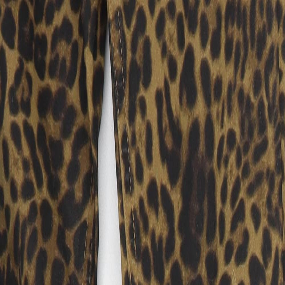 H&M Womens Orange Animal Print  Trousers  Size 6 L30 in