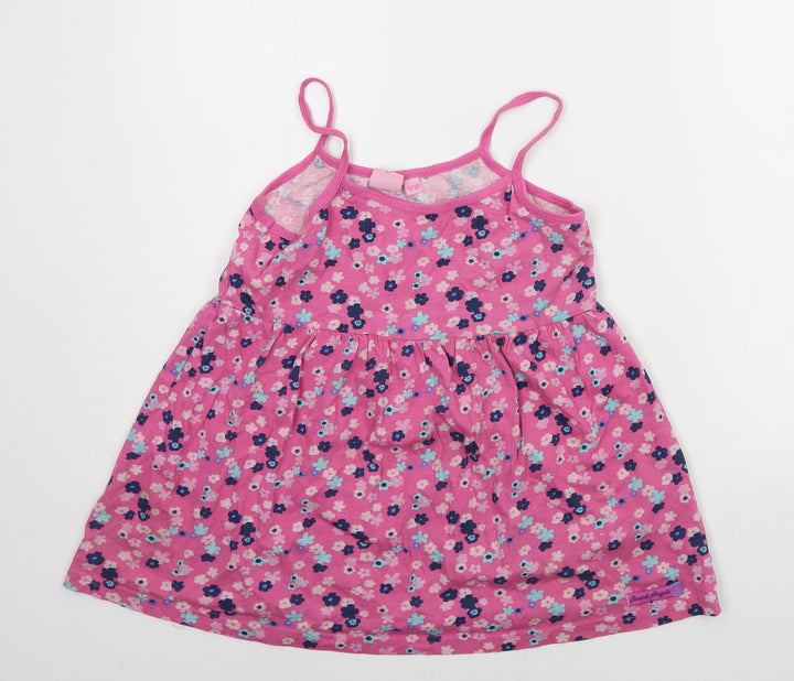 Board Angels Girls Pink Floral Basic Tank Size 9-10 Years