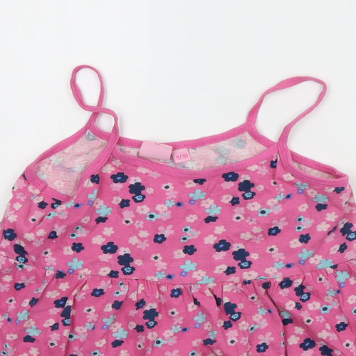 Board Angels Girls Pink Floral  Basic Tank Size 9-10 Years