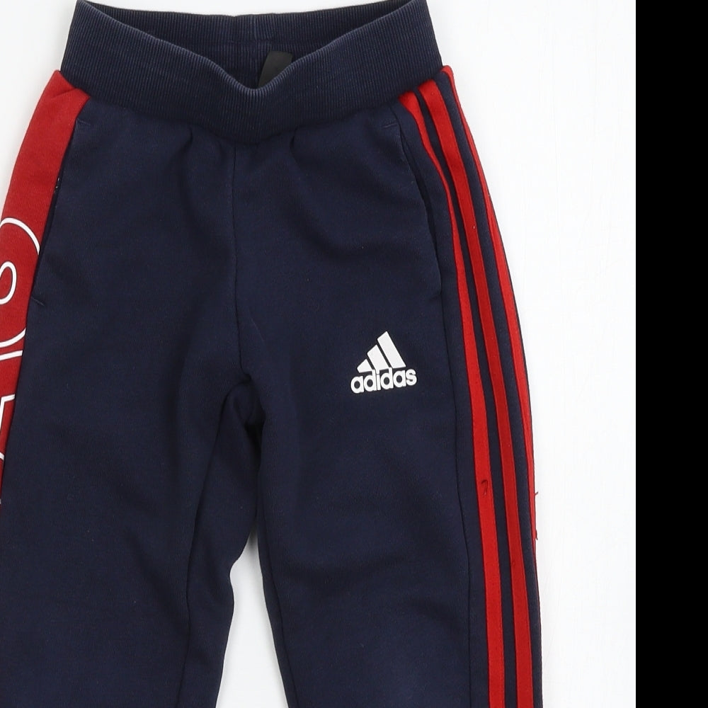 adidas Boys Blue   Jogger Trousers Size 5-6 Years
