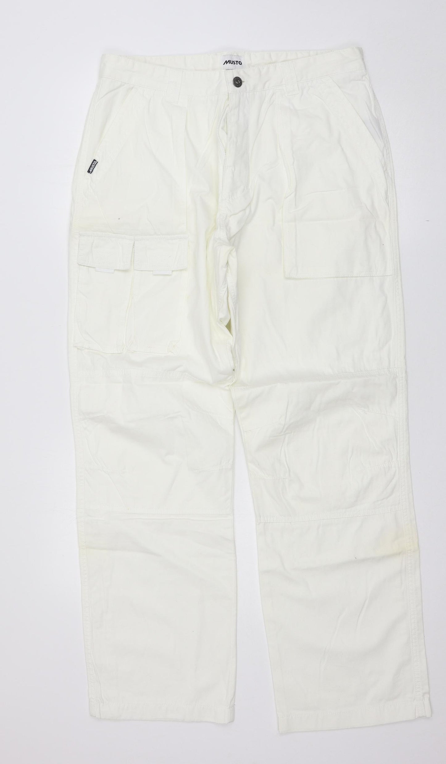 MUSTO Womens White   Cargo Trousers Size 34 L32 in