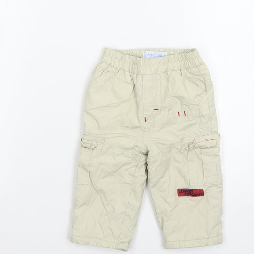 prequilino Baby Beige   Cargo Trousers Size 9-12 Months