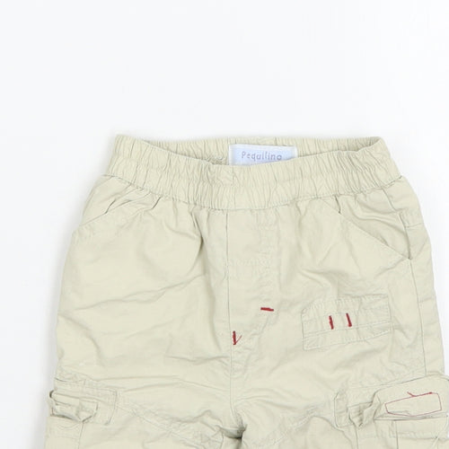 prequilino Baby Beige   Cargo Trousers Size 9-12 Months