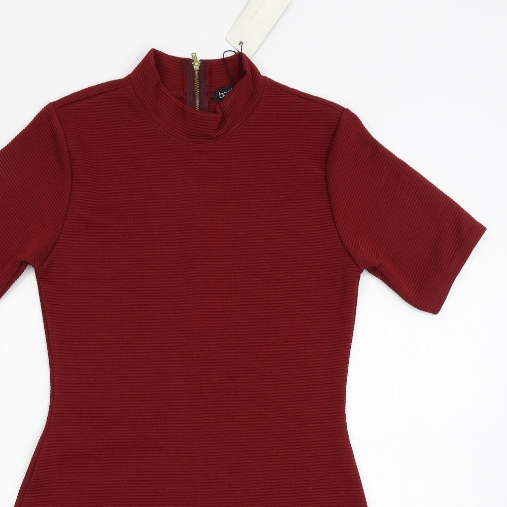 Boohoo Womens Red   Bodycon  Size 10