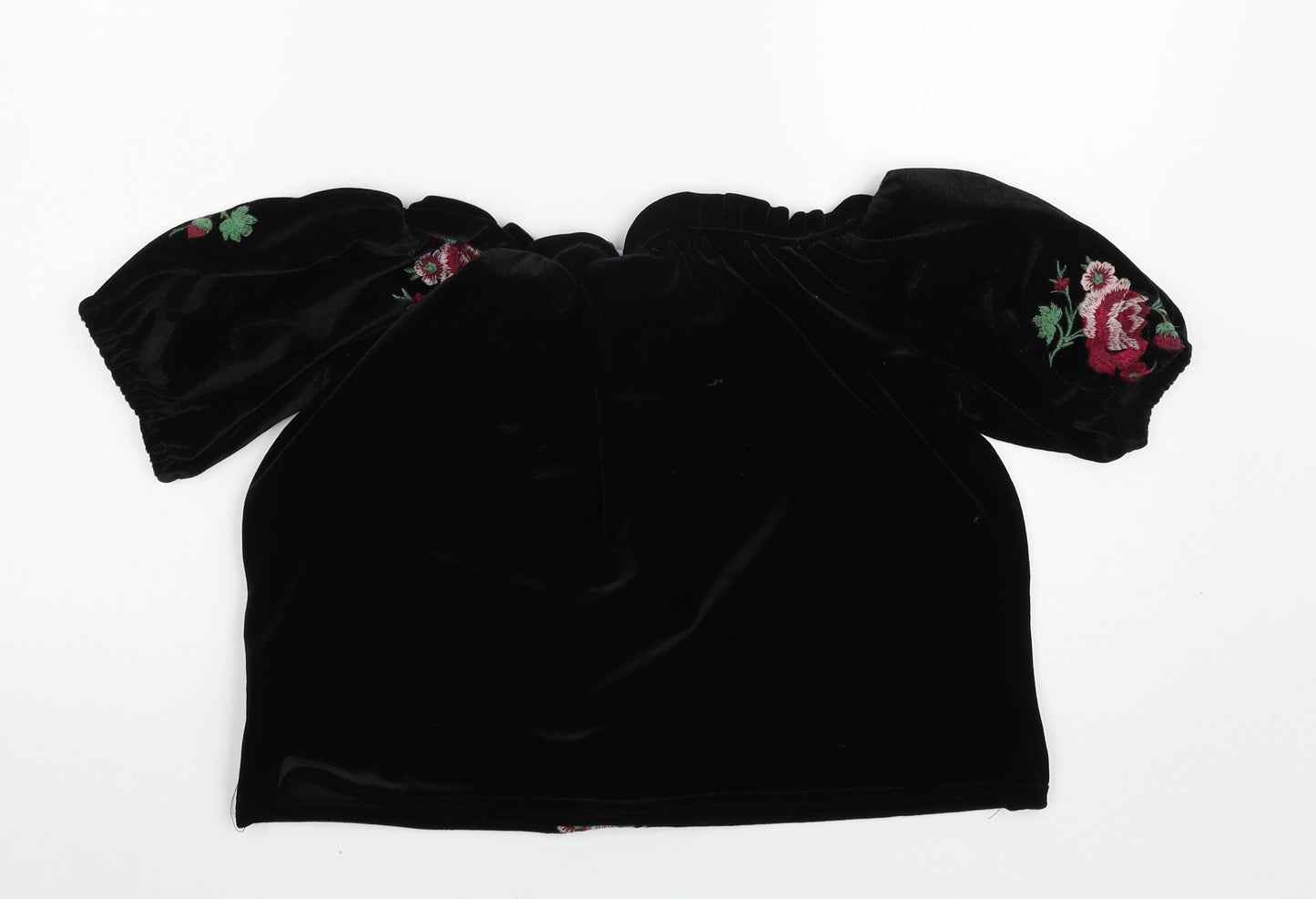 New Look Womens Black Floral  Basic Blouse Size 10
