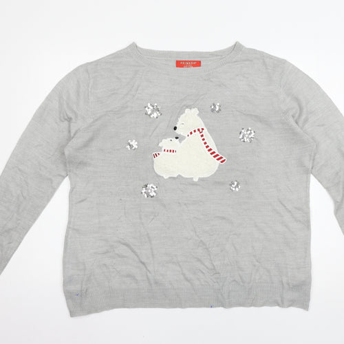 Primark Womens Grey   Pullover Jumper Size L