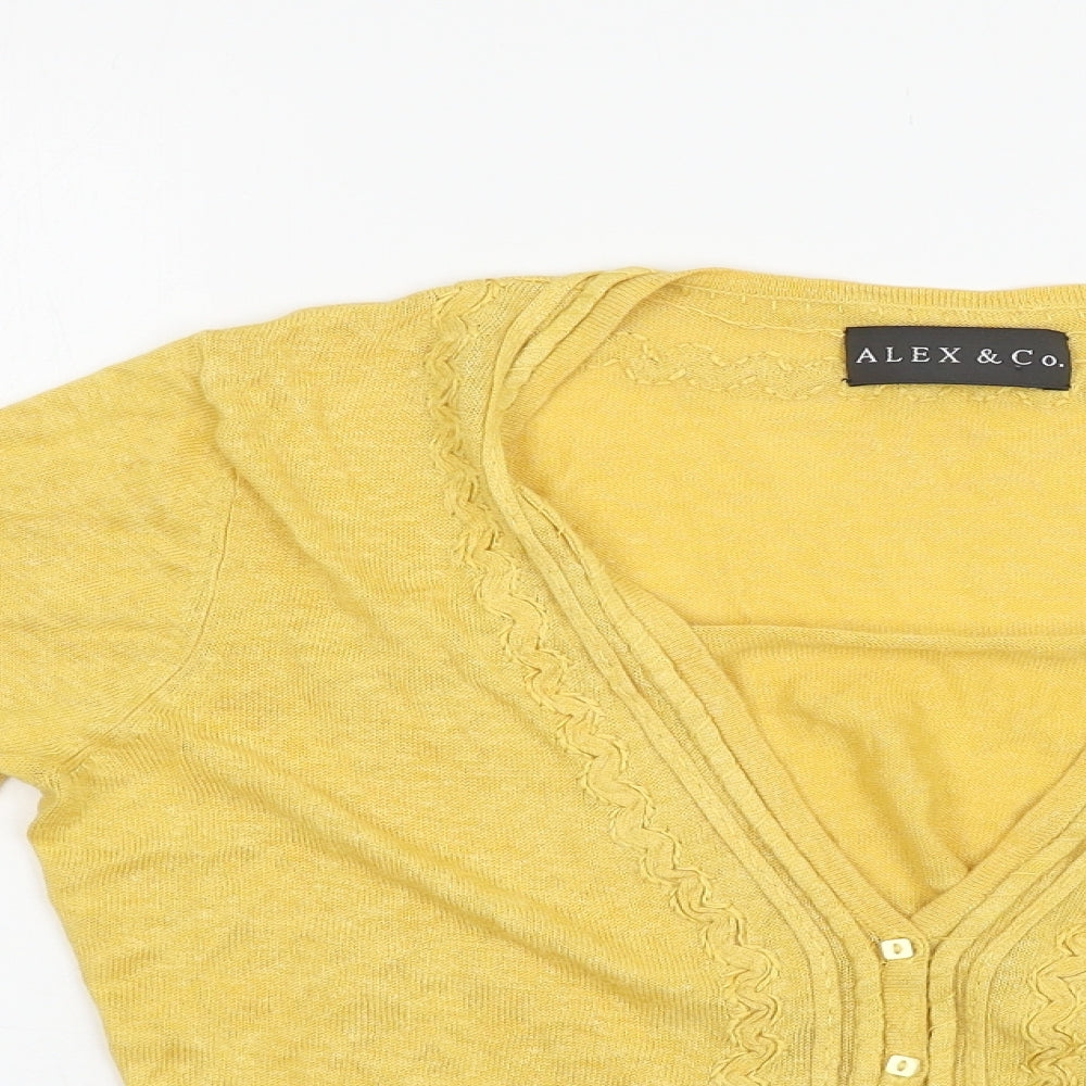 Alex&Co Womens Yellow   Cardigan Jumper Size 12