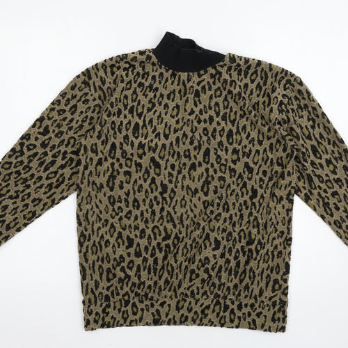 Select Womens Brown Animal Print  Pullover Jumper Size S
