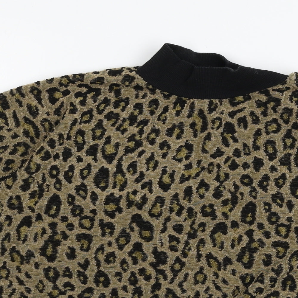 Select Womens Brown Animal Print  Pullover Jumper Size S