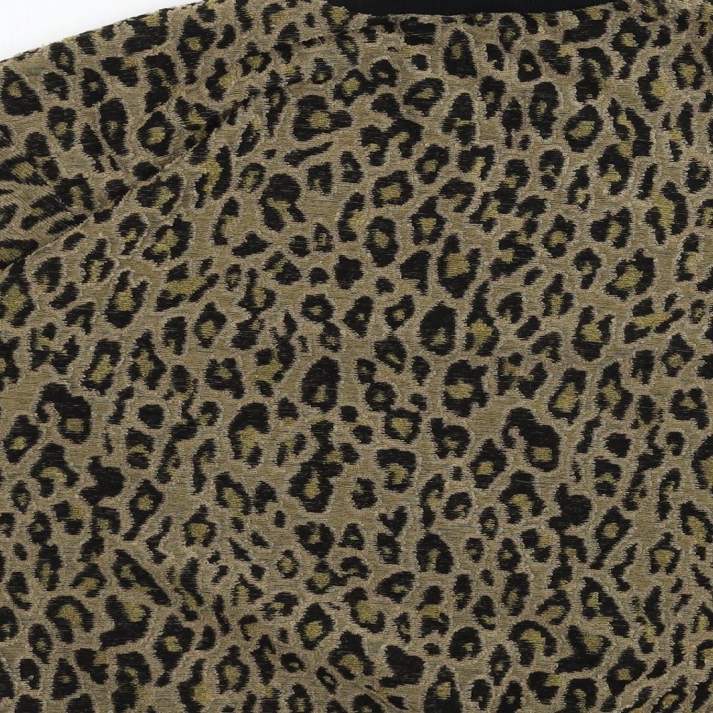 Select Womens Brown Animal Print  Pullover Jumper Size S