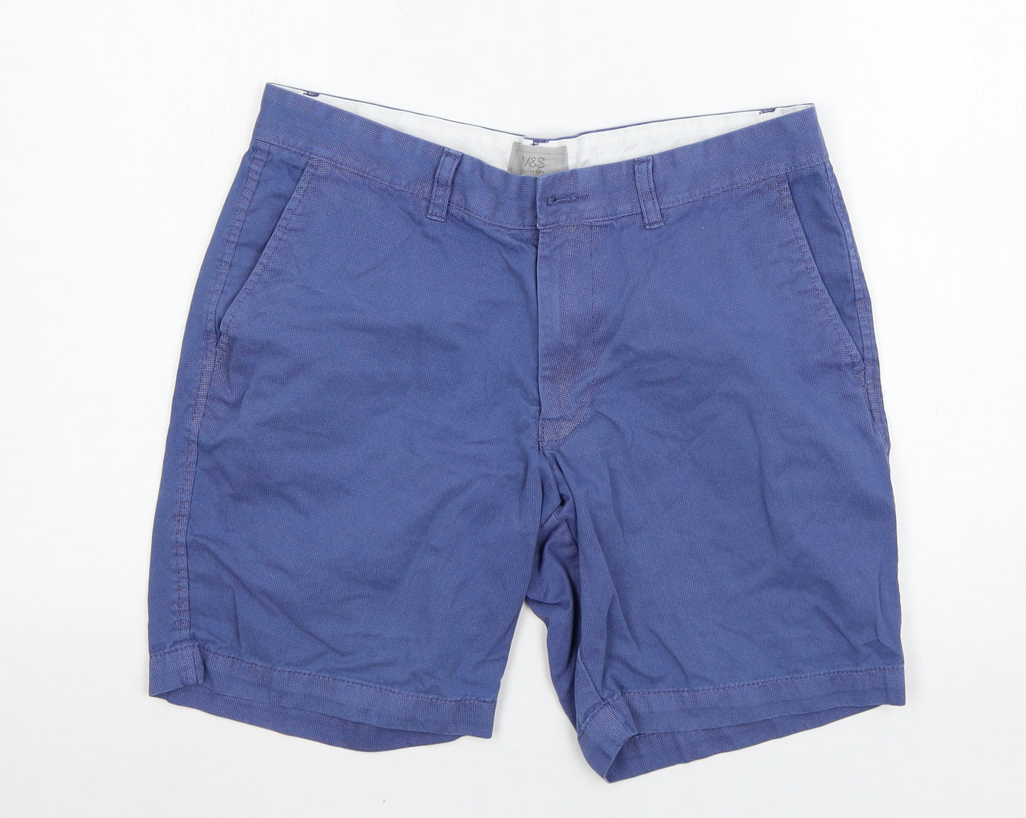 Marks and Spencer Mens Blue   Chino Shorts Size 32