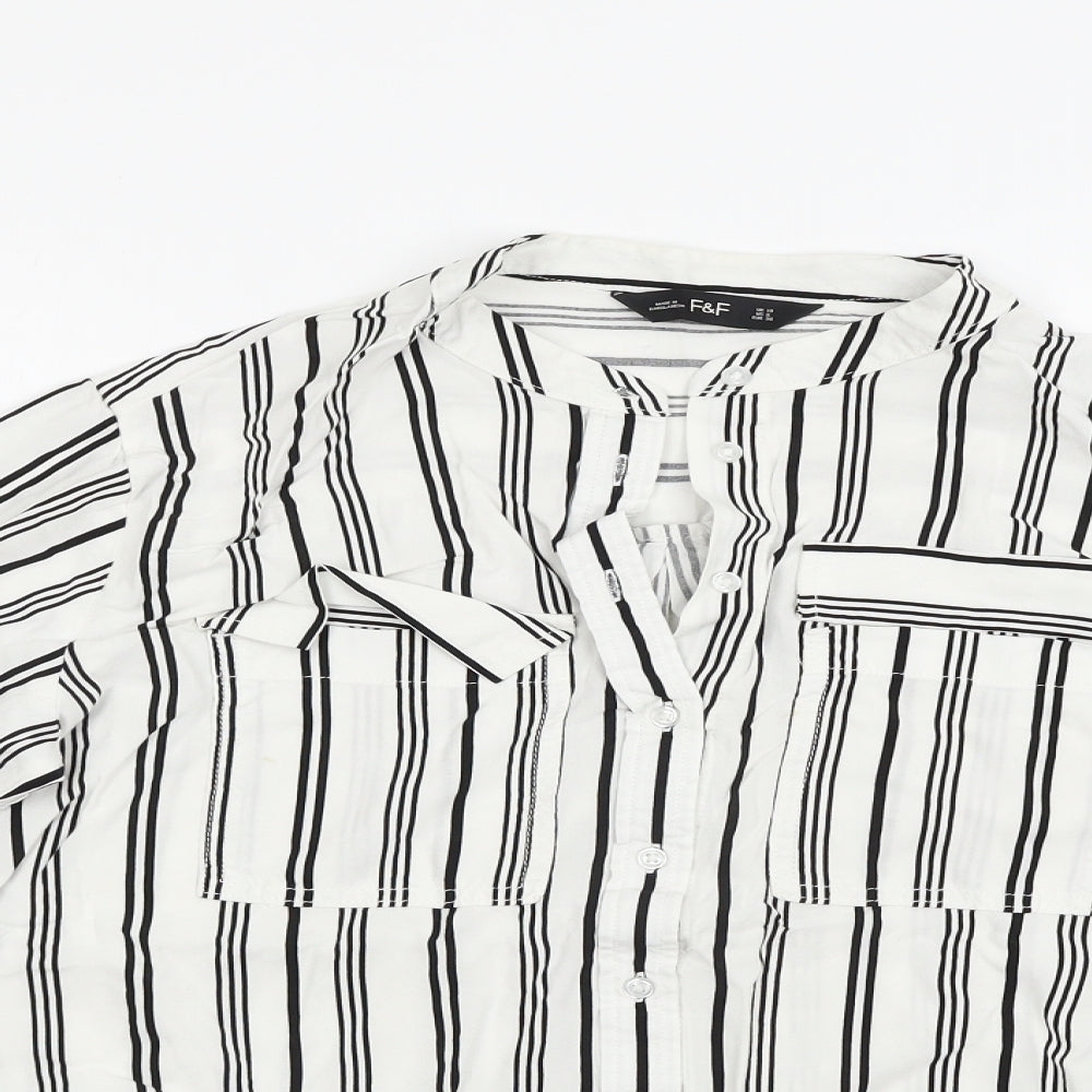 F&F Womens Multicoloured Striped  Basic Blouse Size 10