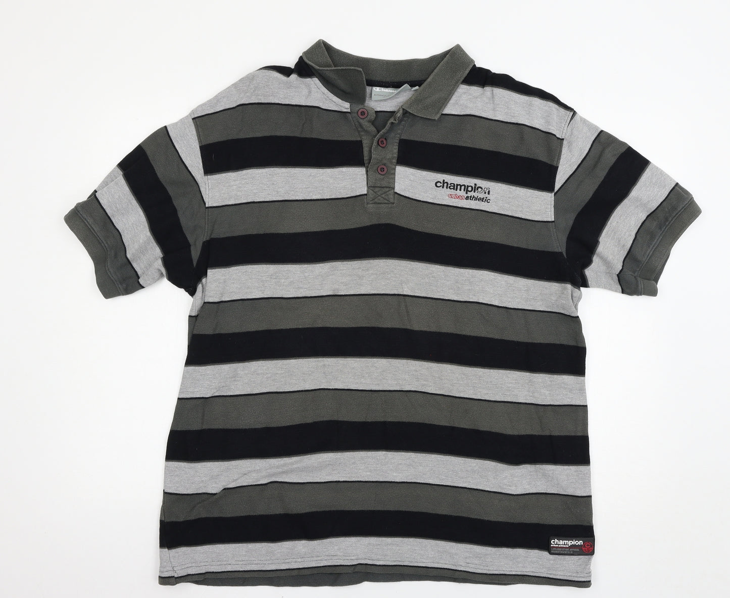 Champion Mens Multicoloured Striped   Polo Size XL