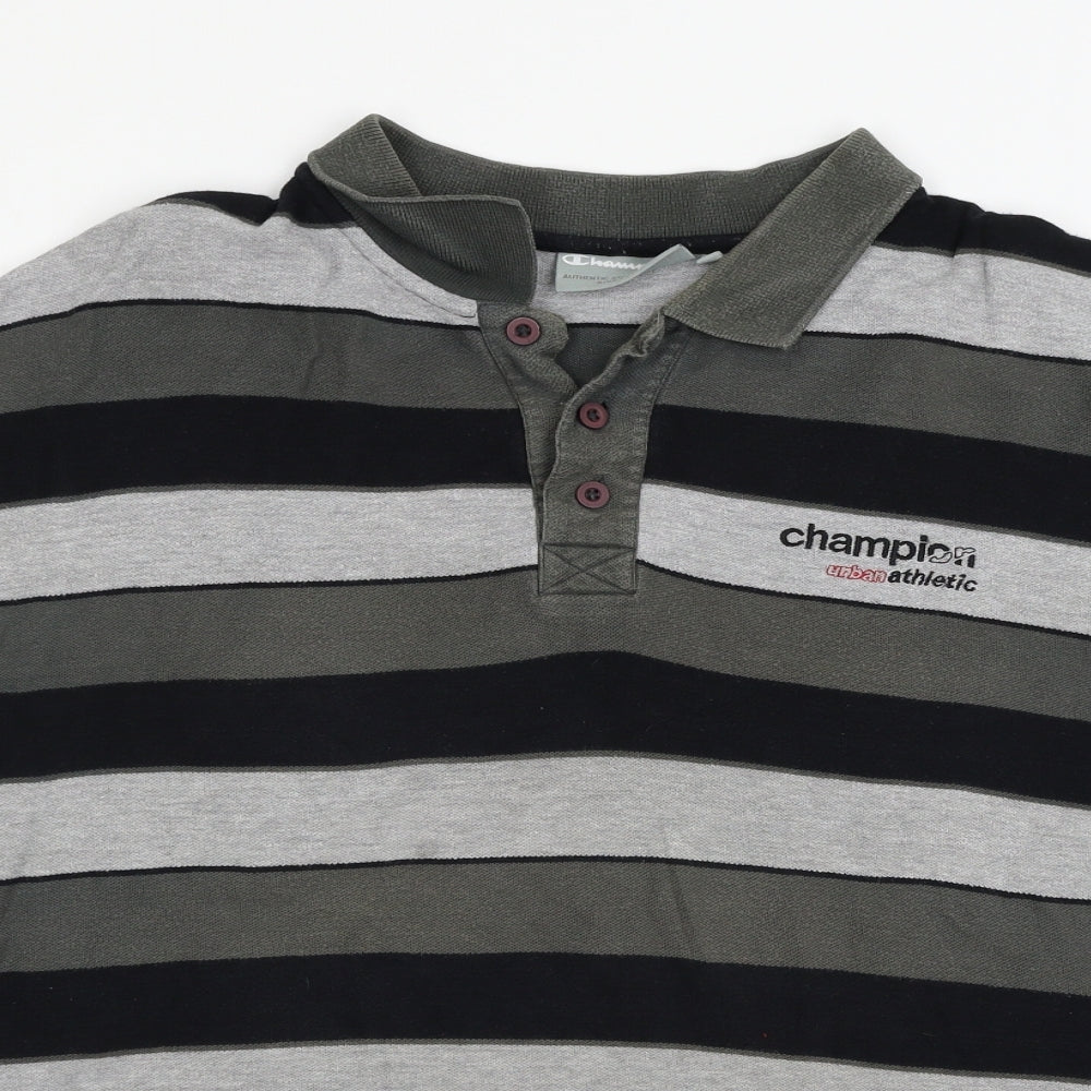 Champion Mens Multicoloured Striped   Polo Size XL