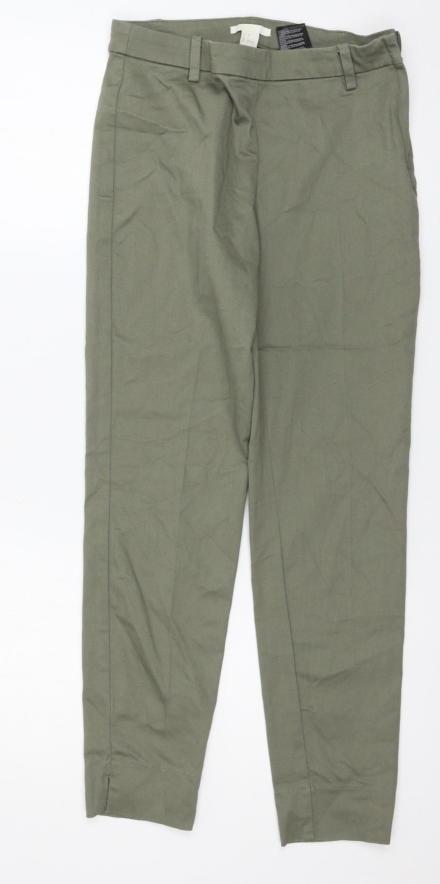 H&M Womens Green   Trousers  Size 6 L27 in