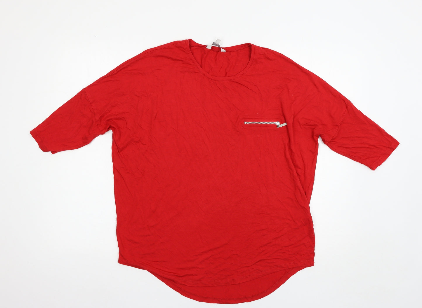 Peacocks Womens Red   Basic T-Shirt Size 14