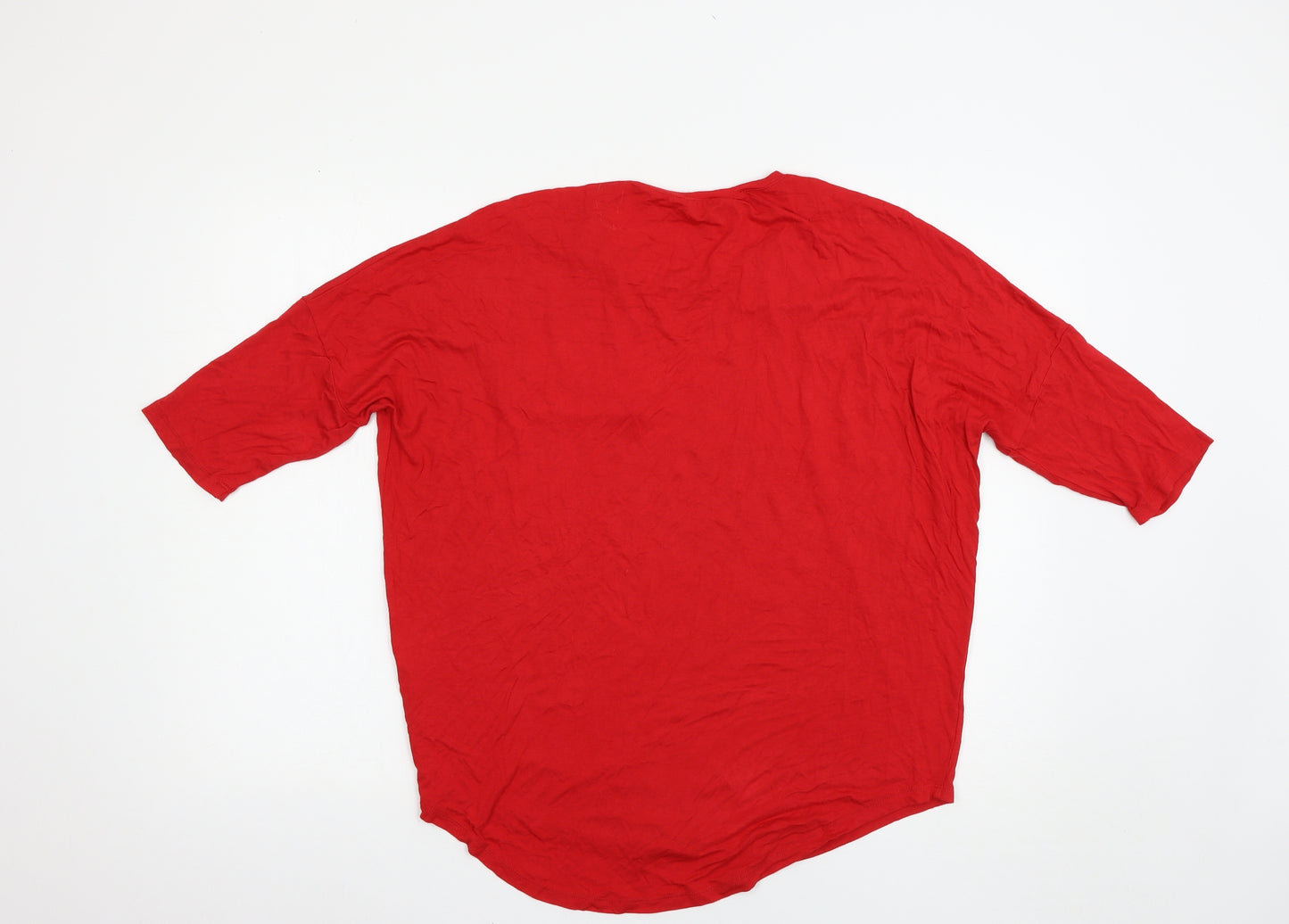 Peacocks Womens Red   Basic T-Shirt Size 14